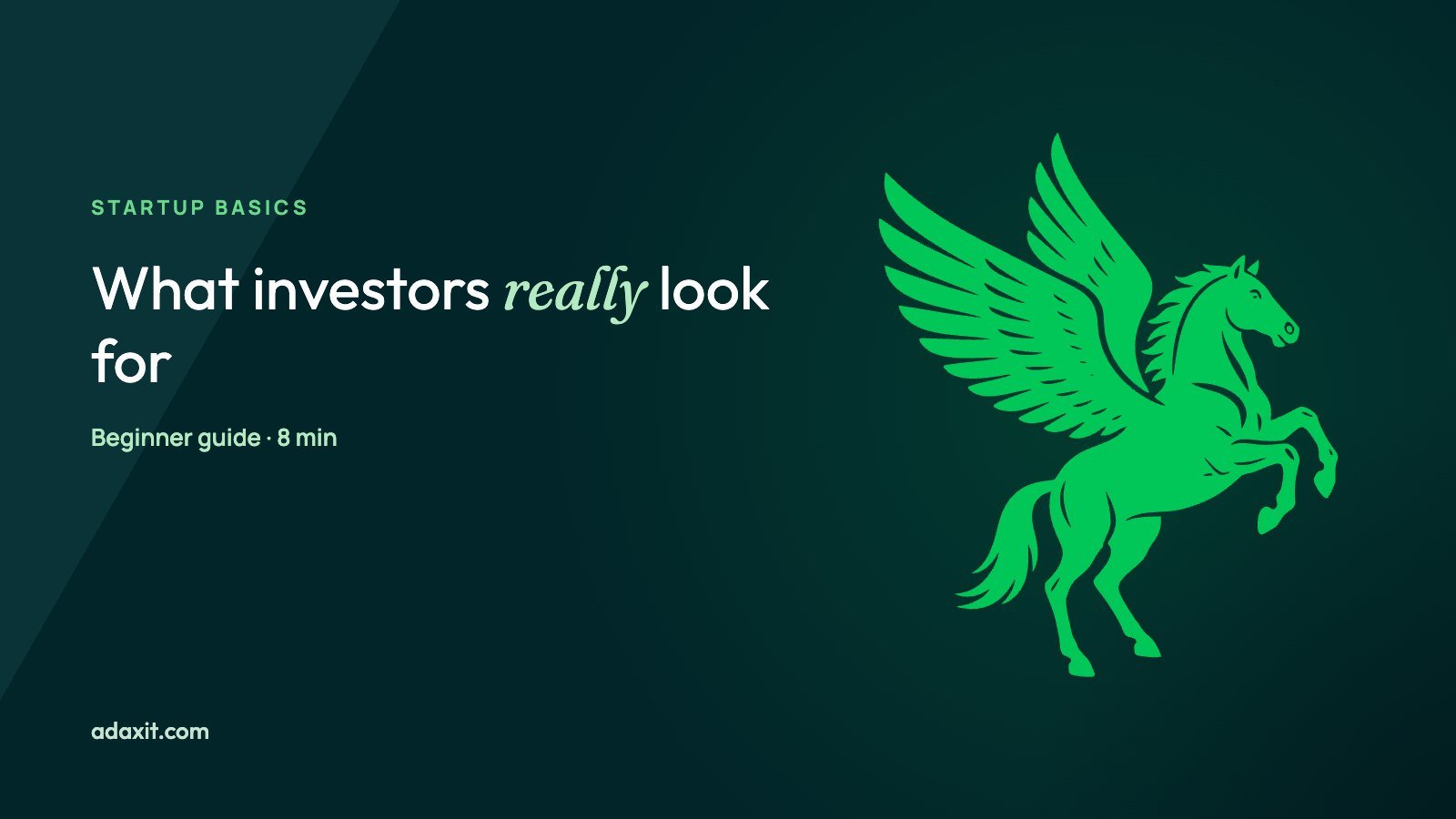 What investors look for in a startup with no track record